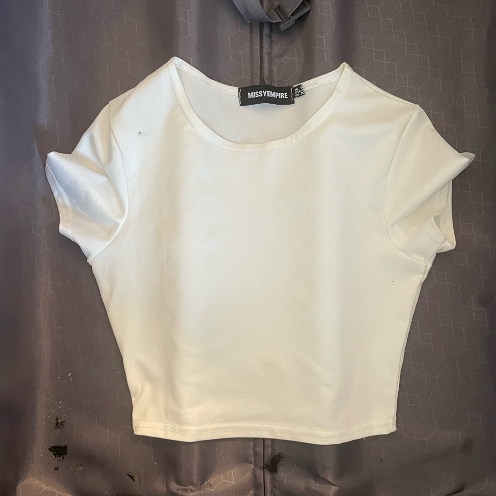 Missy empire white tee- Size S